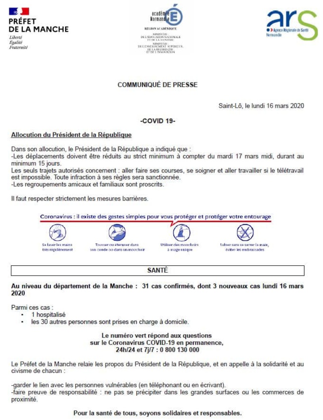 Fermeture du CDOS - Infos COVID 19 Fermeture du CDOS - Infos COVID 19