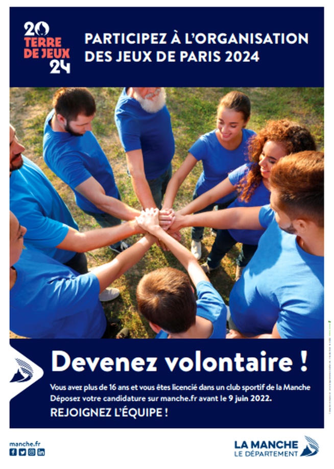 L'appel de la Manche à ses volontaires pour Paris 2024 ! L'appel de la Manche à ses volontaires pour Paris 2024 !