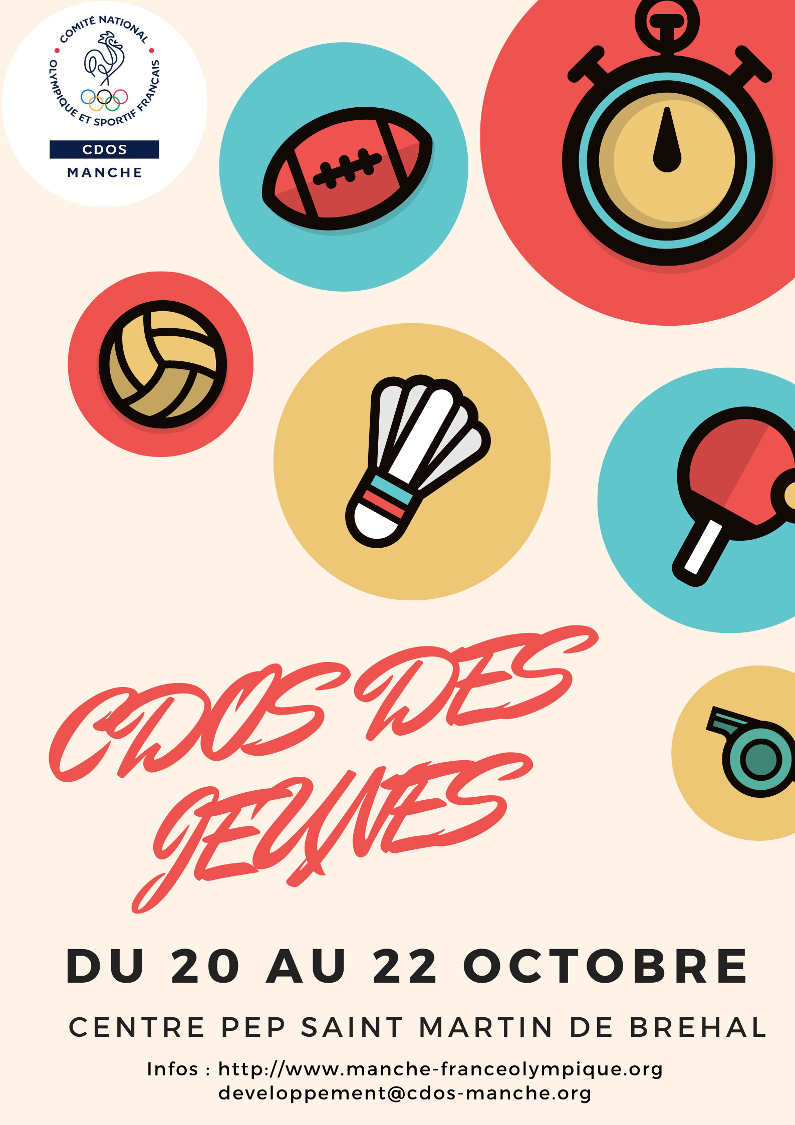 CDOS des jeunes - NOUVELLES DATES - 20 au 22 octobre 2020