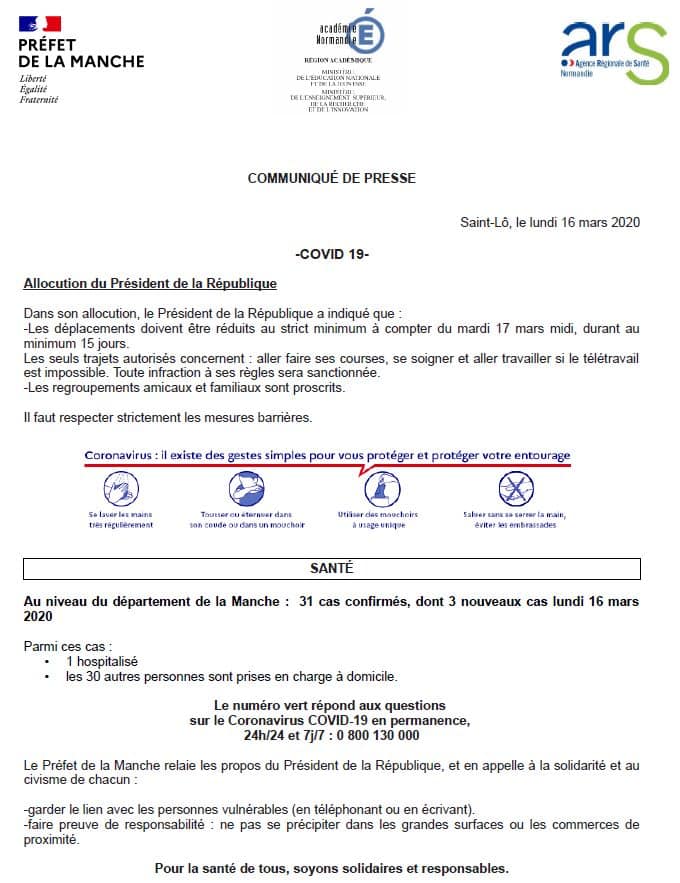 Fermeture du CDOS - Infos COVID 19 Fermeture du CDOS - Infos COVID 19